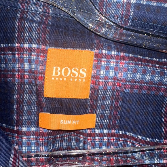Hugo Boss Blue Plaid Casual Button Down Shirt - Picture 2 of 4
